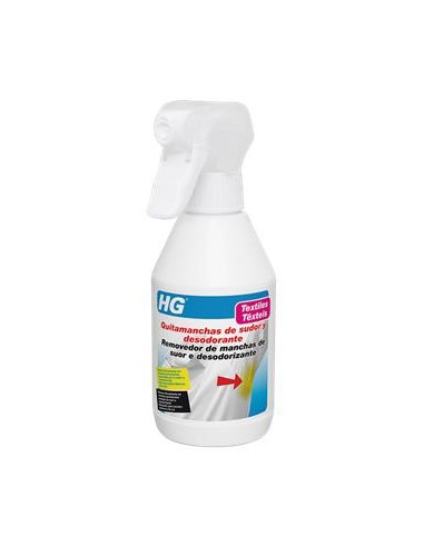Hg eliminador manchas sudor y desodorante 250 ml.