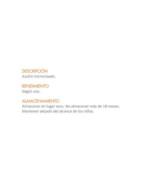 AZUFRE POLVO 750 G - CAJA