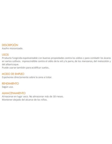 AZUFRE POLVO 750 G - CAJA