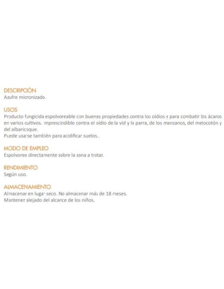 AZUFRE POLVO 750 G - CAJA