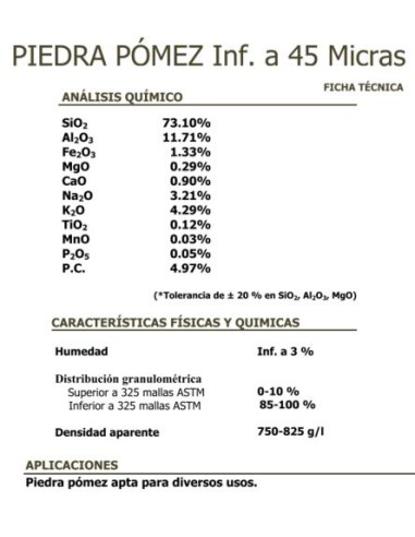 PIEDRA POMEZ POLVO 000  1 Kg.
