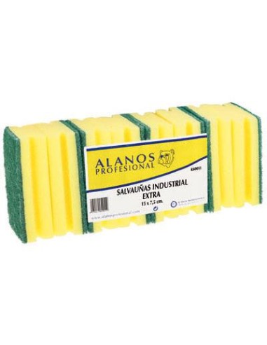 ESTROPAJO FIBRA VERDE SALVAUÑAS EXTRA 7.5x15 ud.