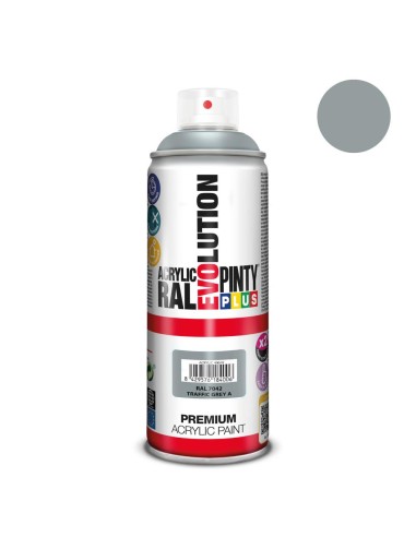 Pintura spray gris R-7042 acrilico brillo 520 cc