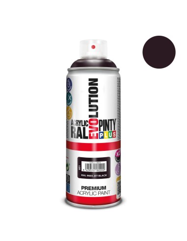 Pintura spray negro R-9005 acrilico brillo 520 c