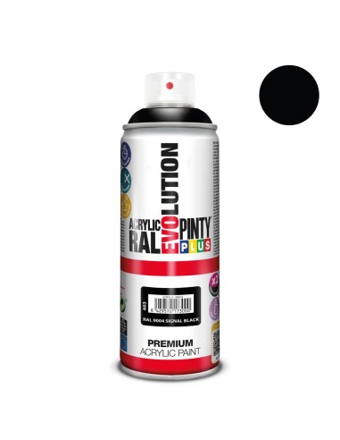 Pintura spray negro R-9004 acrilico brillo 520 cc