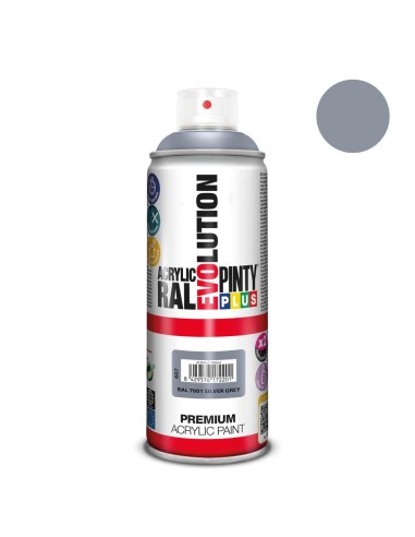 Pintura spray gris R-7001 acrilico brillo 520 cc