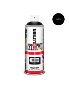 Pintura spray negro SAT.R-9005 acrilico 400 ml.