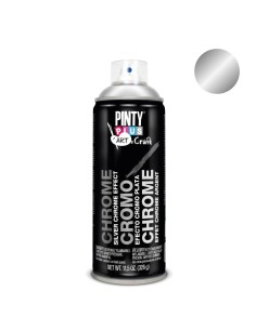 Pintura spray efecto cromo plata C150  520 cc.