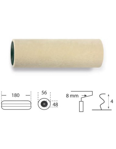 Recambio rodillo velour D-50 - 18 cms - ud