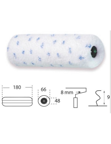 Recambio rodillo 8/18cm microstar fibra 9 mm
