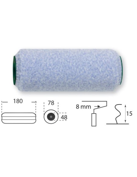 Recambio 8/18cm polymix toptex blue 15 mm