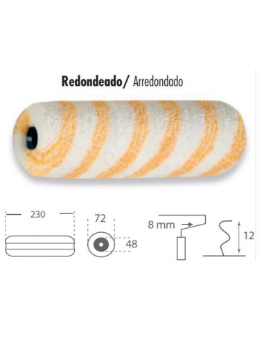 Recambio rodillo poliamida triplegold 230 mm round
