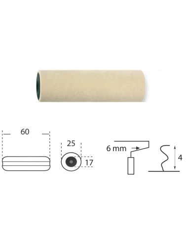 Mini recambio 6 cm velour premium ud