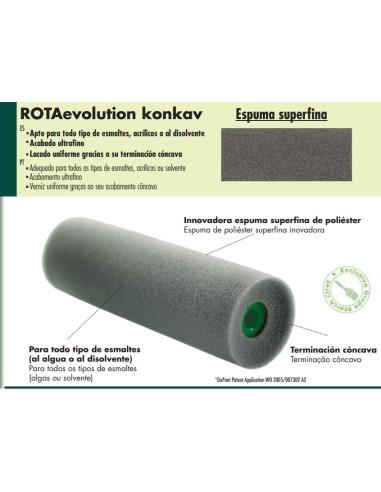 Rec. rodillo espuma gris concavo 11 cm - ud
