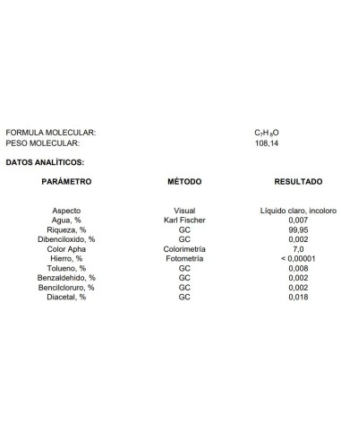 ALCOHOL BENCILICO PURO 1 Lt.