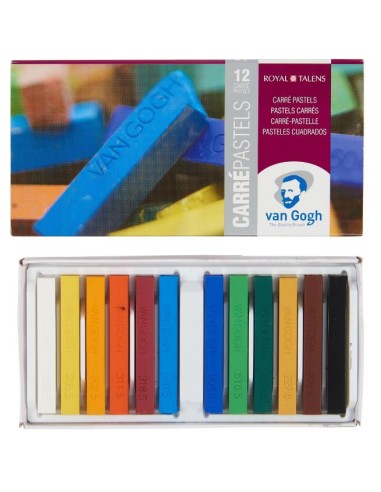 Estuche de pasteles cuadrados de iniciación con 12 colores