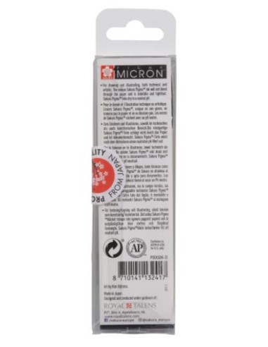 Sakura Pigma Micron set de 3 Rotuladores Calibrados Edicion Black Sakura Pigma Micron set de 3 Rotuladores Calibrados Edicion Black