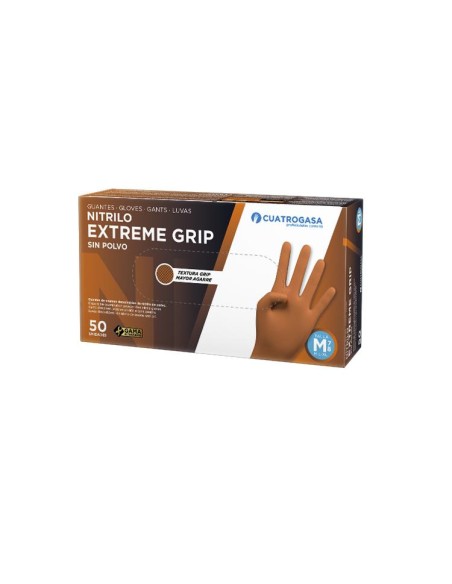 GUANTES EXTREME GRIP NARANJA Cj 50 UD T-L