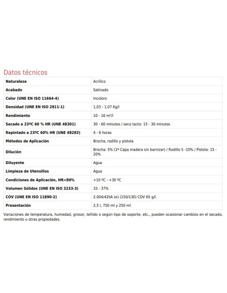 Barniz eco deco intemperie tx sat inc 750 ml.