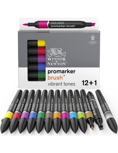W&N PROMARKER BRUSH 12+1 TONOS VIBRANTES