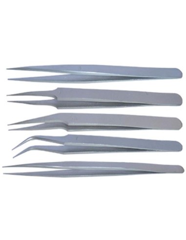 JUEGO 5 PINZAS INOX DM - UD
