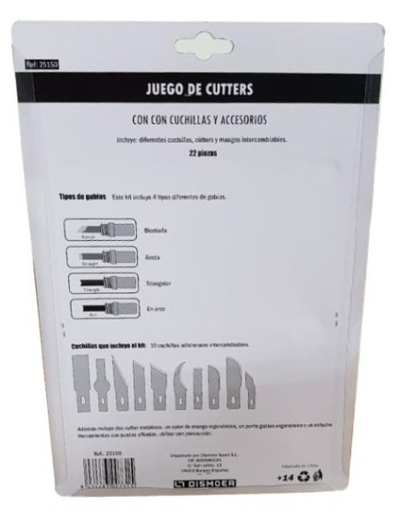 JUEGO CUTTER Y ACCESORIOS  22 PIEZAS