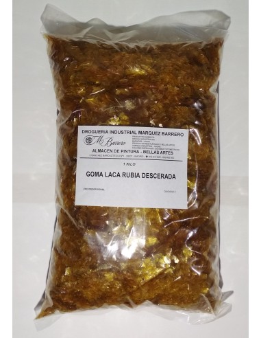 Goma laca rubia platino  descerada 1 kilo