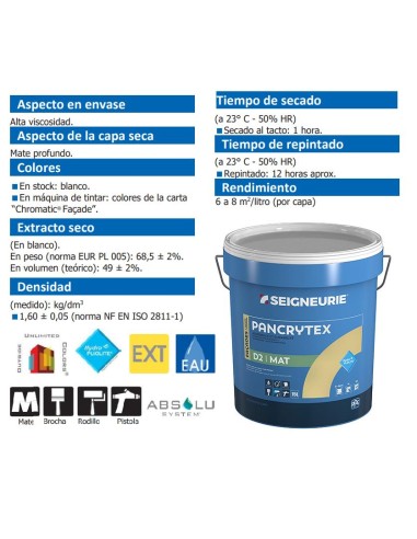 PANCRYTEX D2 AERO BLANCO  - 5 LT -
