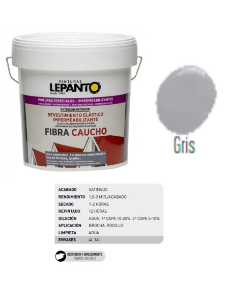 FIBRA CAUCHO GRIS 14 LT