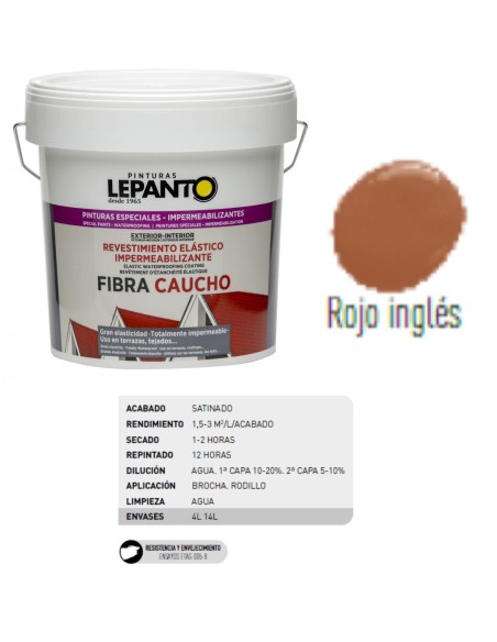 FIBRA CAUCHO ROJO INGLES 14 LT