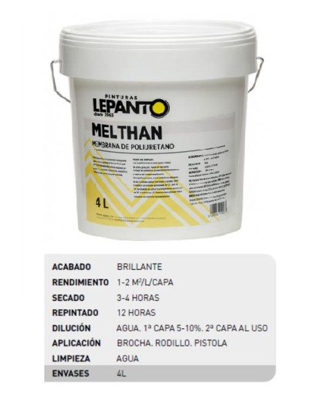 MEMBRANA POLIURETANO TRANSPARENTE MELTHAN 92 -4 LT