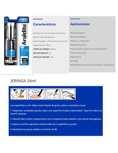 Araldite standard jeringa - 24 ml. - blister