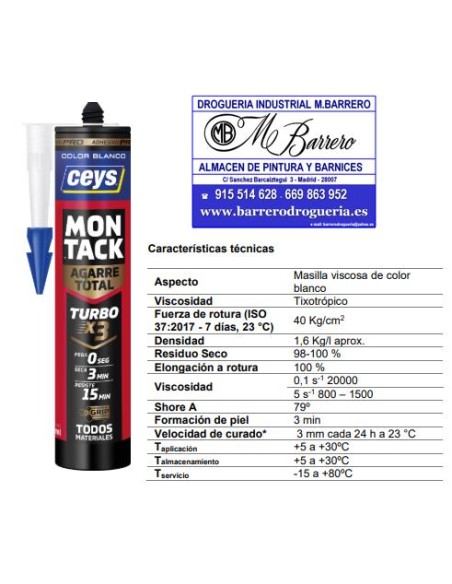 CEYS MONTACK TURBO PRO CARTUCHO 450 G