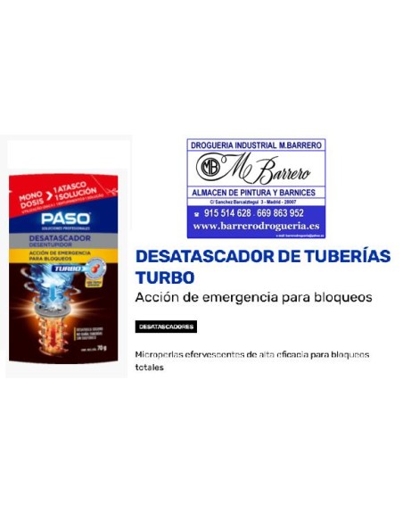 PASO DESATASCADOR TURBO MONODOSIS 70 G