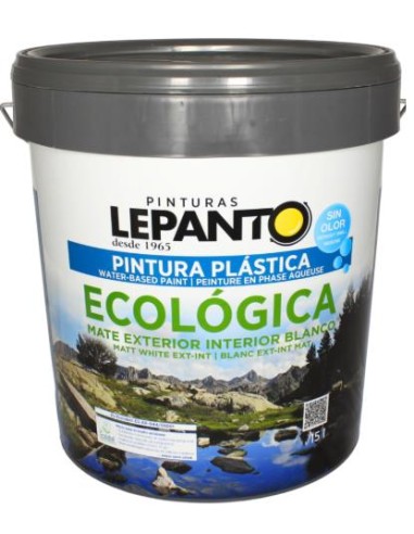 PINTURA PLAST.MATE BLANCA INT-EXT ECOLOGICA 15 LT