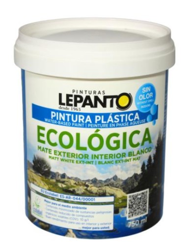 PINTURA PLAST.MATE BLANCA INT-EXT ECOLOGICA 750 ml