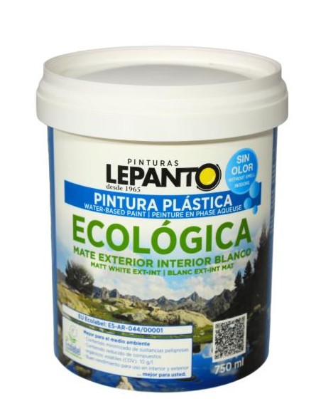 PINTURA PLAST.MATE BLANCA INT-EXT ECOLOGICA 750 ml
