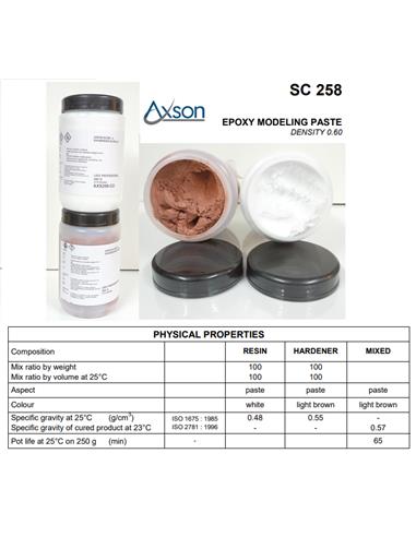 Resina epoxi 2/c axson SC-258 a+b  conjunto de 250g+250g