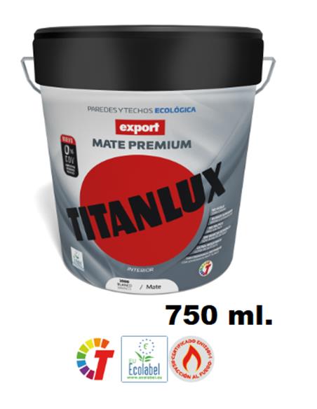 PINTURA PLASTICA MATE TITAN EXPORT BLANCO PREMIUM 750 ML