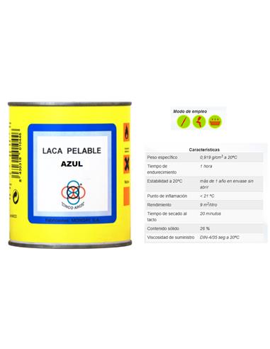 LACA PELABLE CINCO AROS AZUL 750 ml.