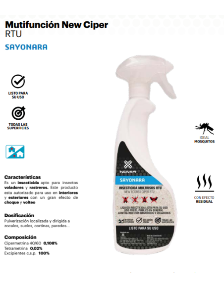 SAYONARA MULTIFUNCION NEW CIPER RTU 750 ml