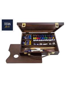 MALETIN MADERA OLEO 12 TB 20 ml.+ 1 TUB 60 ml.TITANARTS
