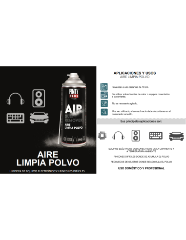 SPRAY AIRE LIMPIA POLVO 520 cc PINTYPLUS TECH