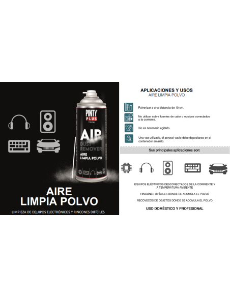SPRAY AIRE LIMPIA POLVO 520 cc PINTYPLUS TECH