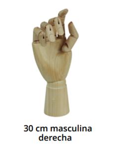 MANO MADERA MASCULINA DERECHA  30 cm