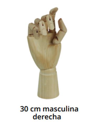 MANO MADERA MASCULINA DERECHA  30 cm