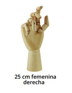 MANO MADERA FEMENINA DERECHA 25 cm