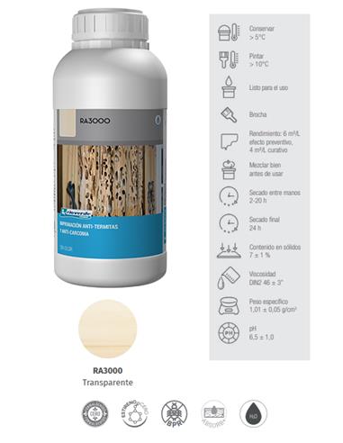 IMPRIMACION ANTI-TERMITAS Y CARCOMA RA3000 1 LT