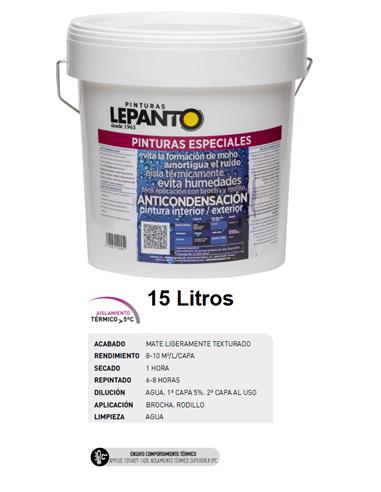 PINTURA ANTICONDENSACION BLANCA 15 LT