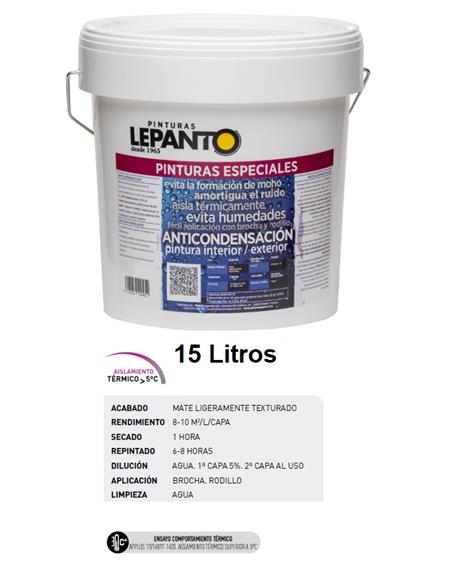 PINTURA ANTICONDENSACION BLANCA 15 LT